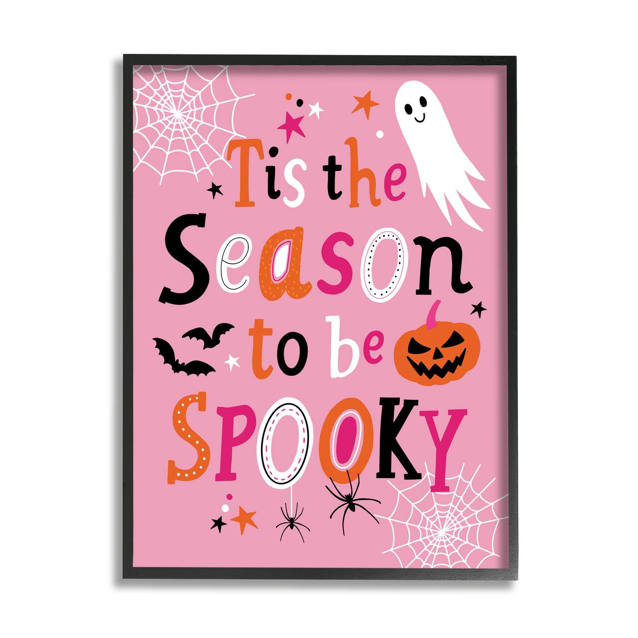 Stupell Industries Tis The Season To Be Spooky Ghost Phrase Framed Giclee Art
